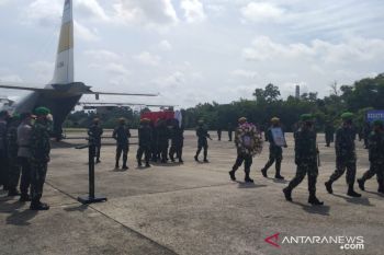Jenazah Pelda Anumerta Rama Wahyudi tiba di Pekanbaru