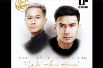 Delon kolaborasi dengan Christian Bautista di lagu berjudul  "We Are Here"