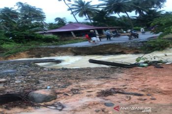Diterjang banjir tiga jembatan di Mandailing Natal rusak
