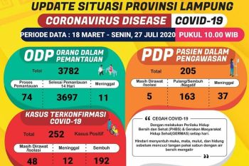 Pasien sembuh COVID-19 di Lampung bertambah jadi 192