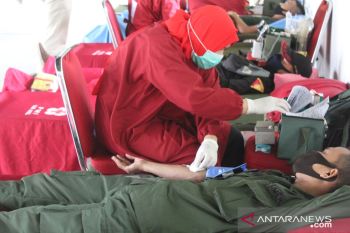 Gelar donor darah HUT ke - 75 RI, Dandim 0314/Inhil ajak masyarakat tegakkan disiplin 3M