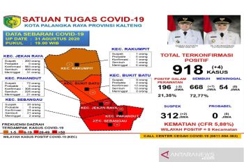 Tingkat kesembuhan pasien COVID-19 di Palangka Raya capai 72,77 persen