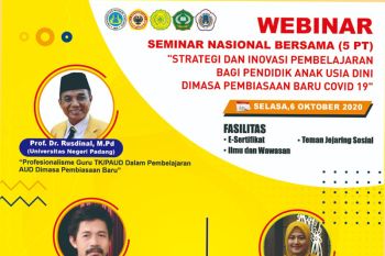 Prodi PG PAUD UNP gelar webinar nasional libatkan lima perguruan tinggi
