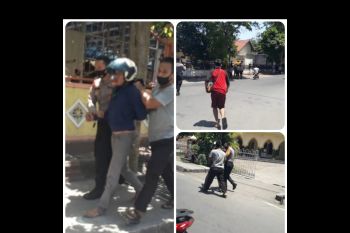 Dua pelaku jambret HP pelajar di jalan raya Pancor-Keruak babak belur dihakimi massa