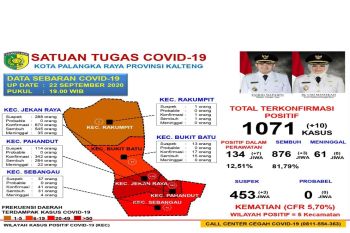 Akumulasi pasien sembuh dari COVID-19 di Palangka Raya capai 81,79 persen