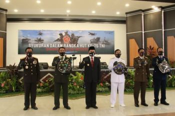 Gubernur Fatoni-Forkopimda ikuti upacara virtual HUT TNI ke- 75