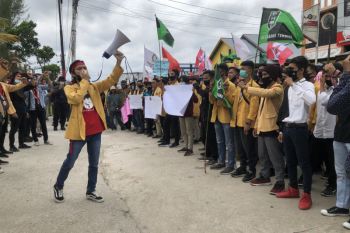 Mahasiswa di Inhil demo tolak OmnibusLaw