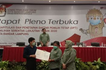 KPU Kota Bandarlampung tetapkan DPT pilkada 647.278