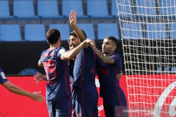 Luis Suarez girang cetak gol dan bantu Atletico menang lagi