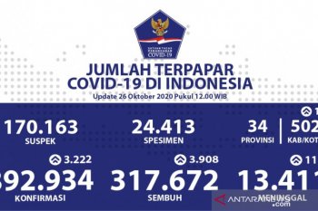 Pasien sembuh dari COVID-19 Senin bertambah 3.908 jadi 317.672 orang