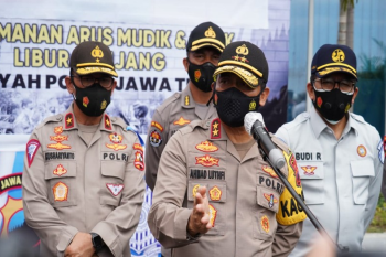 Polda Jateng cek suhu pemudik antisipasi COVID-19