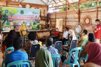 Penyandang disabilitas di Kapuas dilatih menganyam rotan