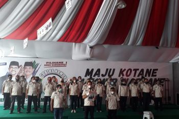 Relawan Machfud-Mujiaman deklrasi lawan kecurangan di Pilkada Kota Surabaya