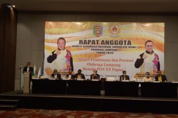 Yusuf Barusman buka Rapat Tahunan KONI Lampung 2020