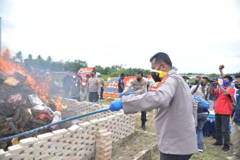 Kapolda Lampung musnahkan barang bukti narkoba
