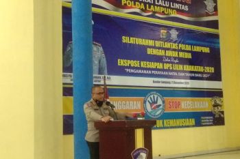 Ditlantas Polda Lampung sediakan brosur peta Operasi Lilin Krakatau 2020