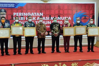 Enam kabupaten/kota di Lampung dapatkan predikat peduli HAM