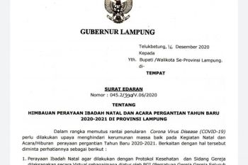 Gubernur imbau masyarakat tak lakukan perayaan malam pergantian tahun