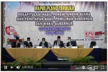 KPU Kalteng tetapkan Sugianto-Edy unggul 33.328 suara