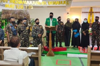 Banser NU di Kendari Ikut Pengamanan Natal di Gereja