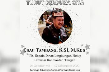 Kabar duka, Plt Kepala DLH Kalteng meninggal