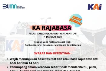 Mulai 1 Januari 2021 KA Rajabasa kembali beroperasi