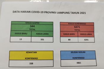 Kasus COVID-19 Lampung di awal tahun bertambah 80