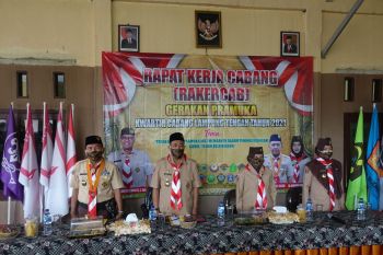 Bupati Lampung Tengah buka rakercab Gerakan Pramuka 2021