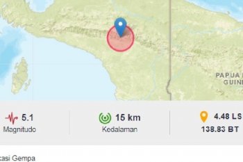 Belum ada kerusakan akibat gempa magnitudo  5,1 di Jayawijaya