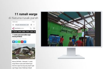 Rumah warga di Natuna di hantam angin kencang