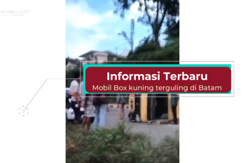 Info terkini: mobil box kuning terguling di Batam