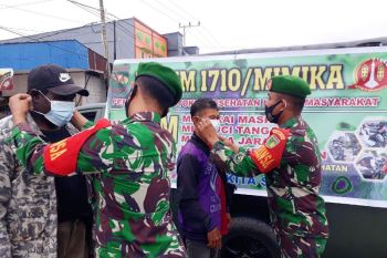 Kodim 1710/Mimika tegakkan pendisiplinan protokol kesehatan warga