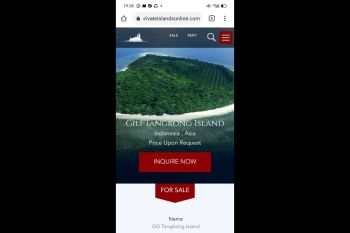 Gili Tangkong Lombok Barat dijual di situs online