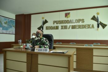 Kasdam XIII/Merdeka laksanakan Vicon bersama Menkes