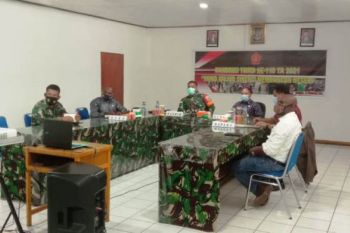 Kodim 1702 Jayawijaya bersama pejabat daerah ikuti rakornis TMMD secara virtual
