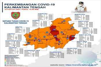Tiga daerah di Kalteng zona merah risiko kenaikan kasus COVID-19
