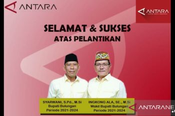 Zainal lantik Bupati-Wabup Bulungan dan Tana Tidungperiode 2021-2024