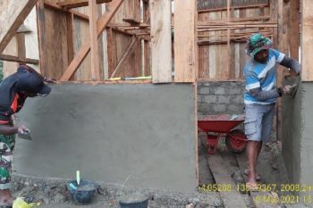 Pekerjaan fisik TMMD bangun rumah warga di Jayawijaya  tunjukkan kemajuan baik