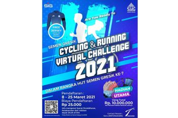 Meriahkan HUT Ke-7, Semen Gresik gelar Cycling &amp; Running Vir7ual Challenge 2021