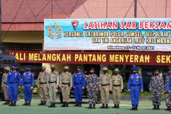 Satbrimob Polda Sumsel gelar latihan  SAR gabungan