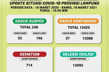 Kasus harian COVID-19 di Lampung terus bertambah