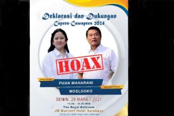 Poster deklarasi Capres-Cawapres 2024 Puan Maharani-Moeldoko hoaks