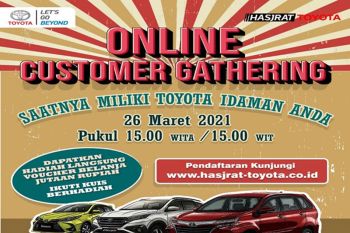 Harga Toyota turun hingga puluhan juta rupiah, ikuti online Customer Gathering Jum'at 26 Maret 2021!