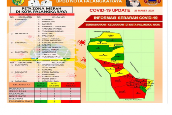 Sebaran zona merah COVID-19 di Palangka Raya terus meluas