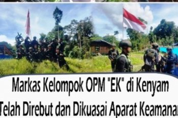 Markas OPM EK di Kenyam dikuasai aparat keamanan TNI/Polri