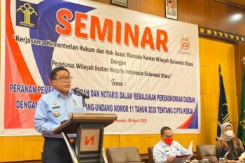 Kemenkumham-INI Sulut gelar seminar UU Cipta Kerja