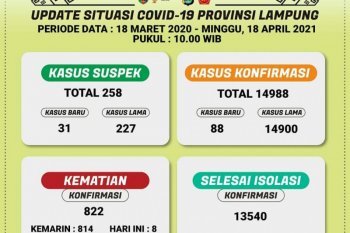 Dinkes sebut pasien COVID-19 di Lampung bertambah 88 orang