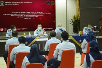 TPI Itjen evaluasi 29 Satker Kanwil Kemenkumham Sulsel terkait WBK dan WBBM