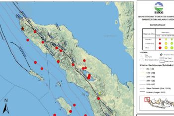 BMKG catat terjadi 63 gempa di Sumbagut dalam sepekan terakhir