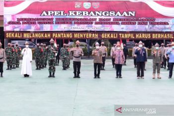 Polda Sumsel gelar apel kebangsaan pertahankan kamtibmas kondusif